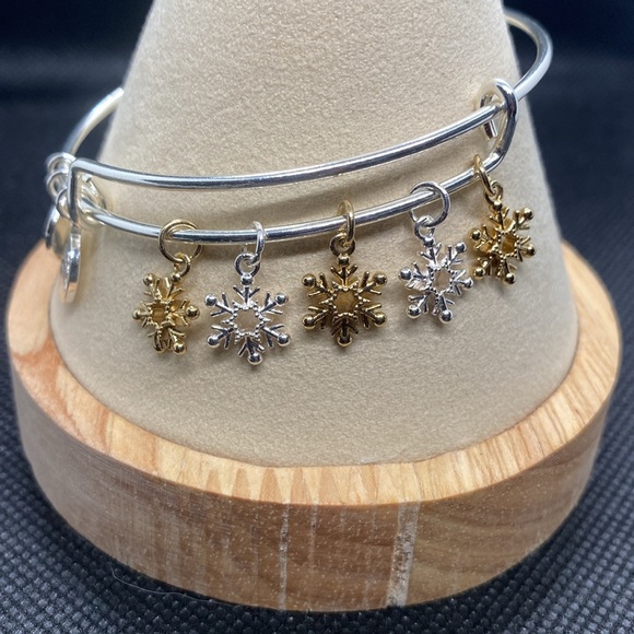 Alex and Ani❄️Snowflake❄️Multi-Charm Bangle/Two-Tone/NWOT - Picture 5 of 5